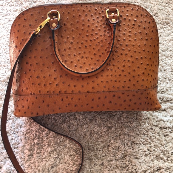 Vera Pelle Handbags - Genuine leather cognac colored purse